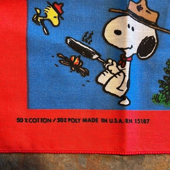 Peanuts Snoopy Scouting Scarf Vintage 21.5” Square Cotton Bandana - Picture 2 of 5